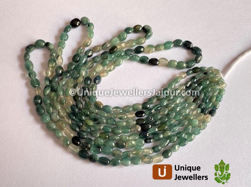 Blue Tourmaline Shaded Smooth Oval Beads